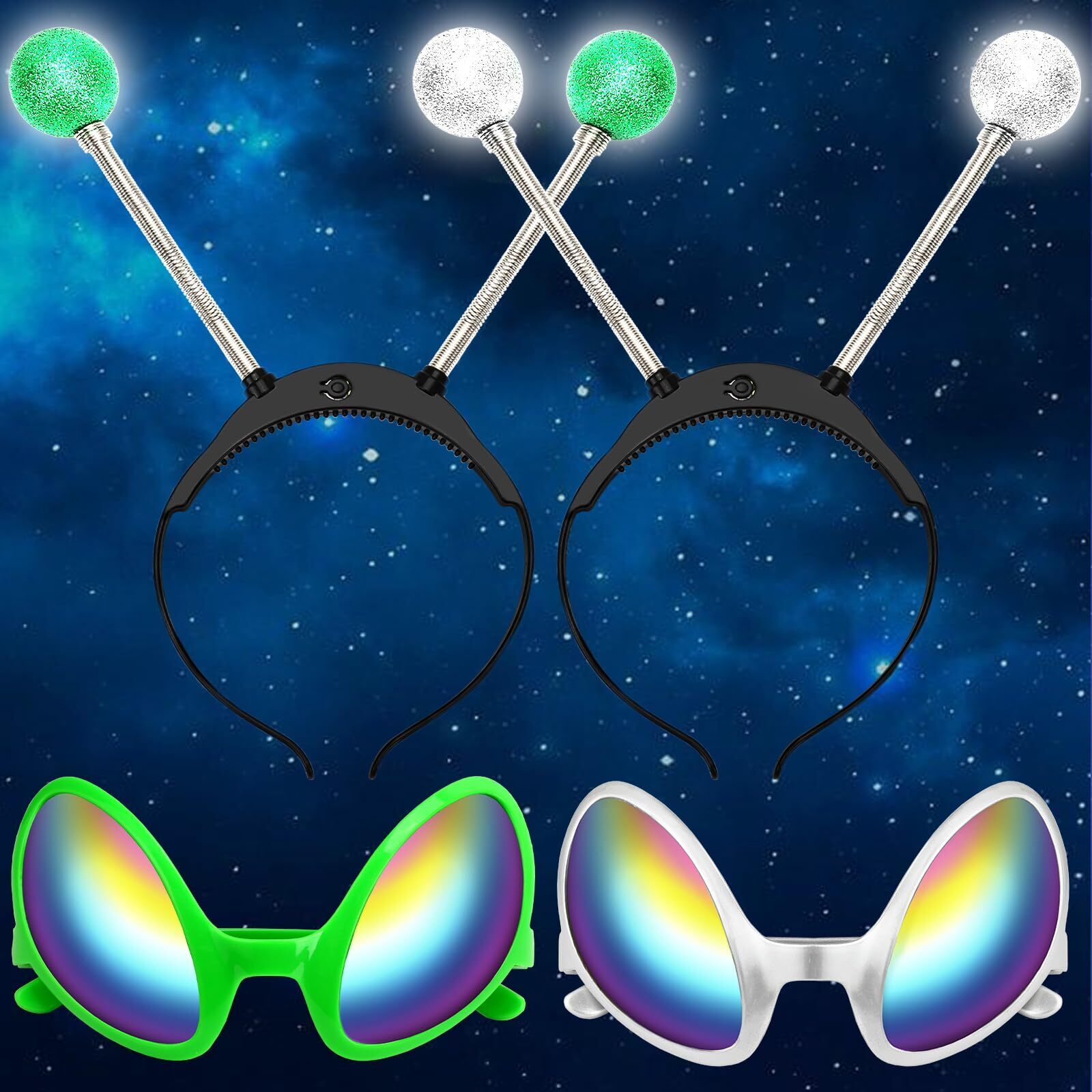 2244 4pcs Led Alien Accessoriess Set Alien Headband Alien